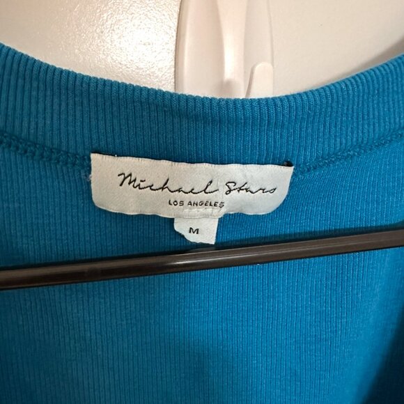 MICHEAL STARS BLUE RUCHED DRESS MEDIUM - Picture 2 of 4